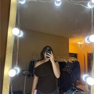 PrettyLittleThing Chocolate Satin Top